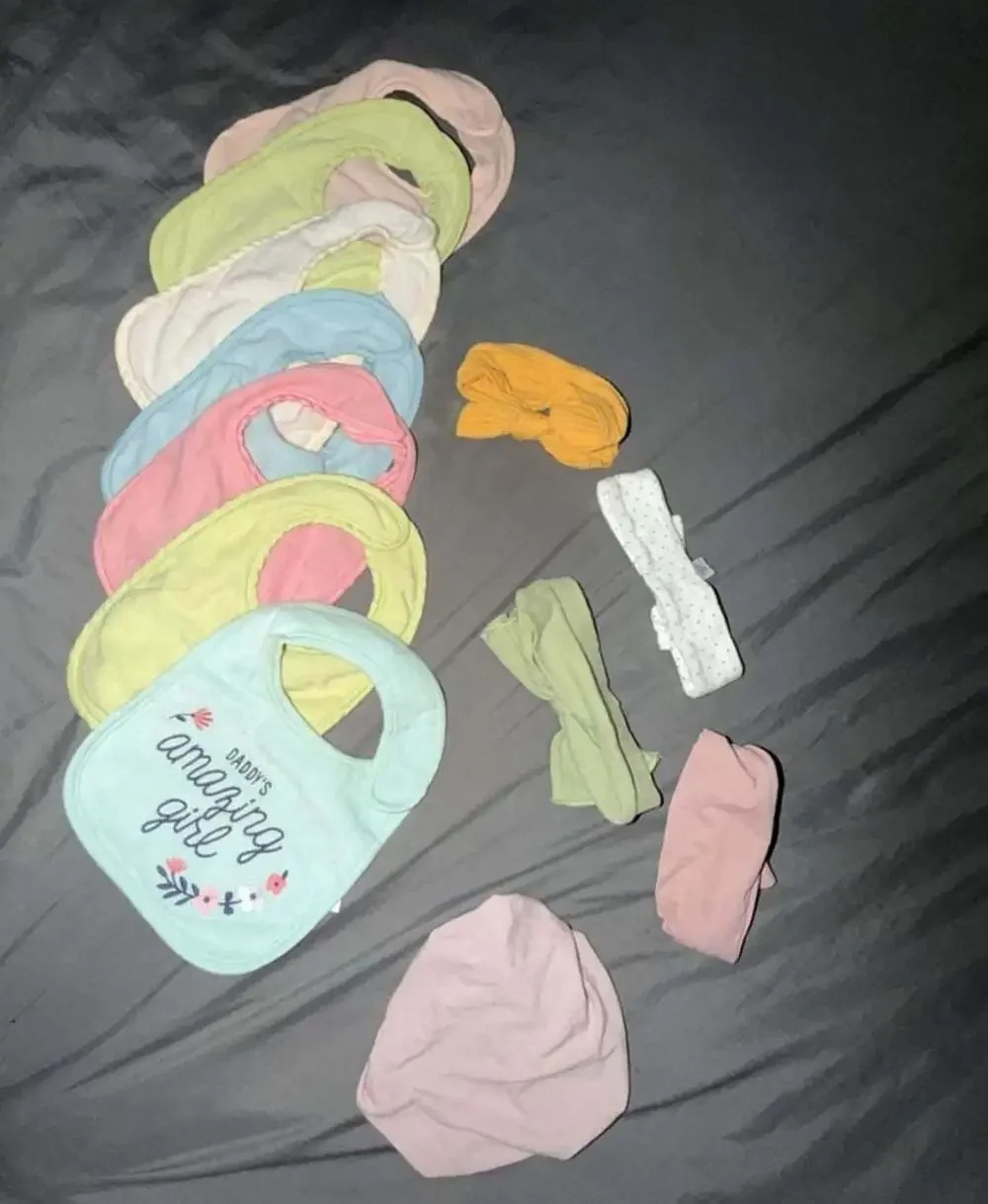 Infant Baby Girl Bibs and Headbands Set, 7-Piece Bib and 4-Piece Headwrap Bundle